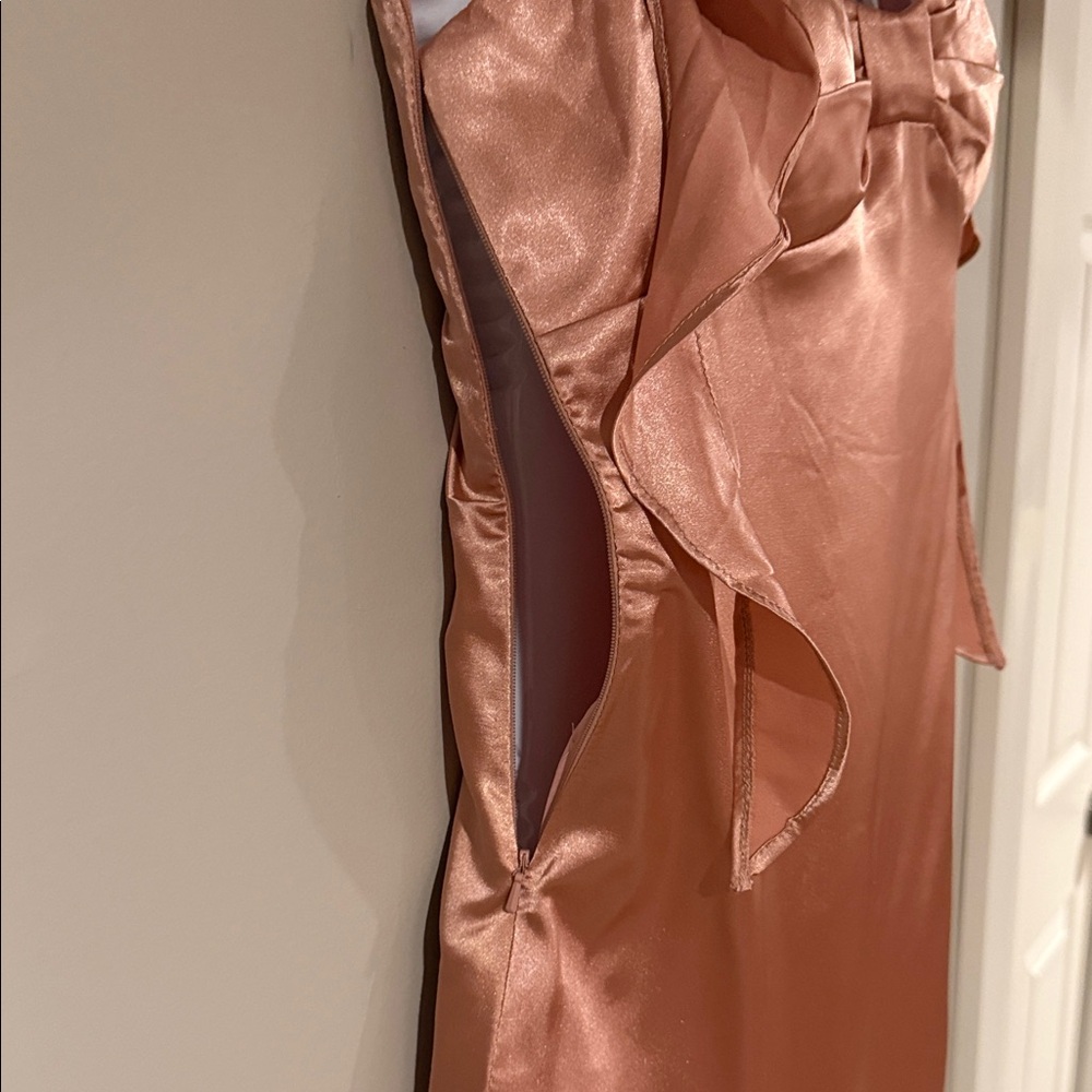 Elegant Satin Dress Blush color - Picture 7 of 7